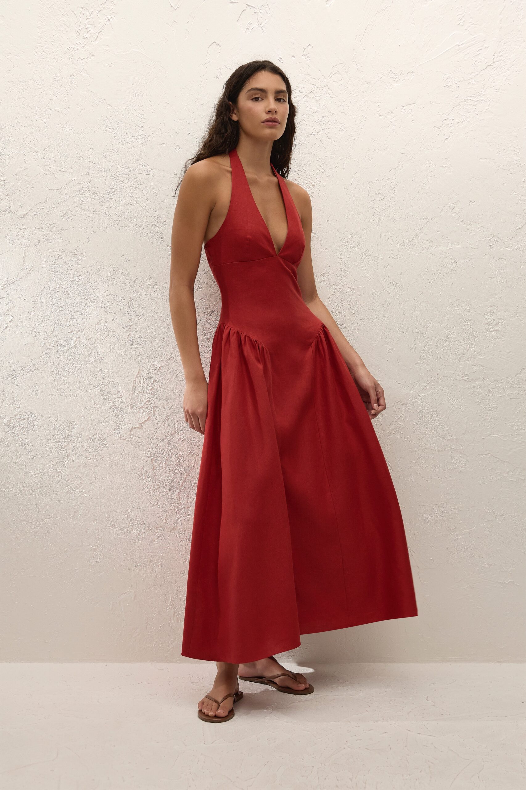 La Cala Midi Dress Chilli - Image 3