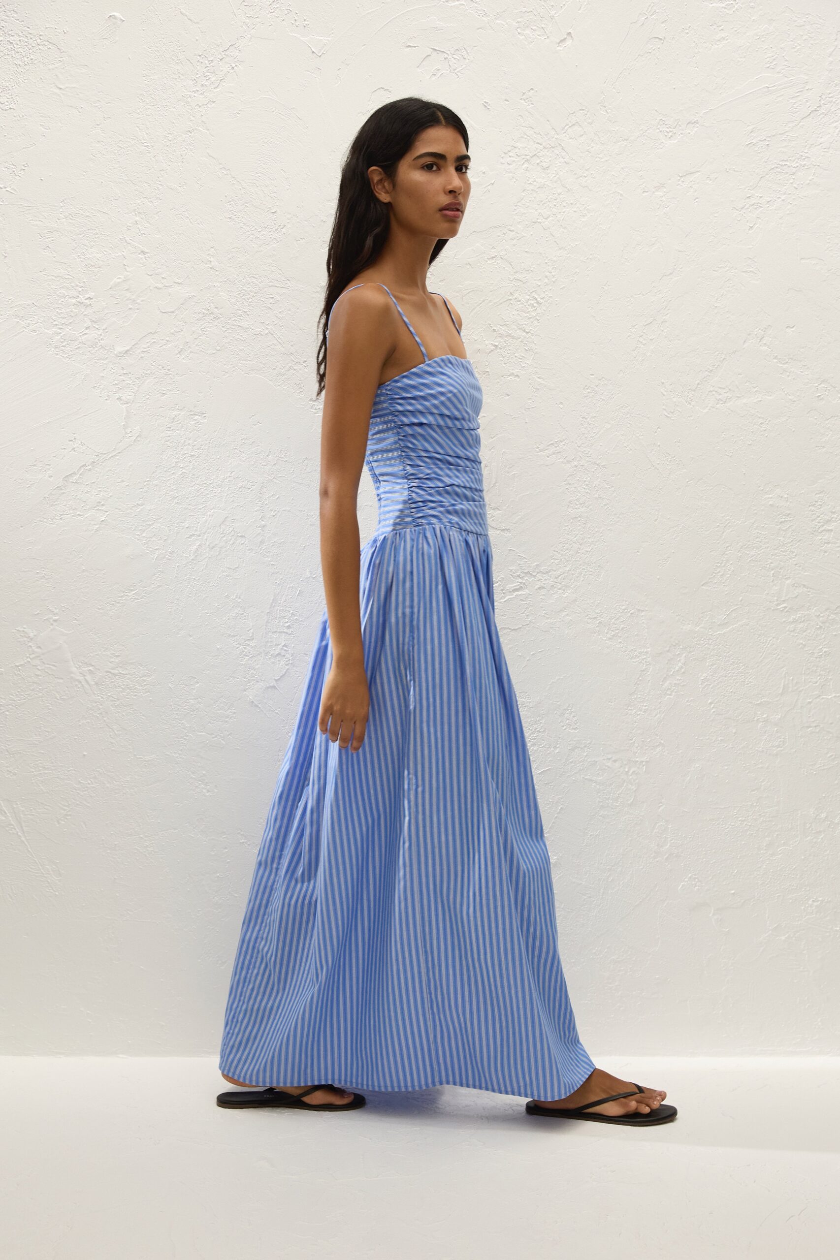 Portlligat Maxi Dress Joao Stripe Azulejo Blue - Image 3