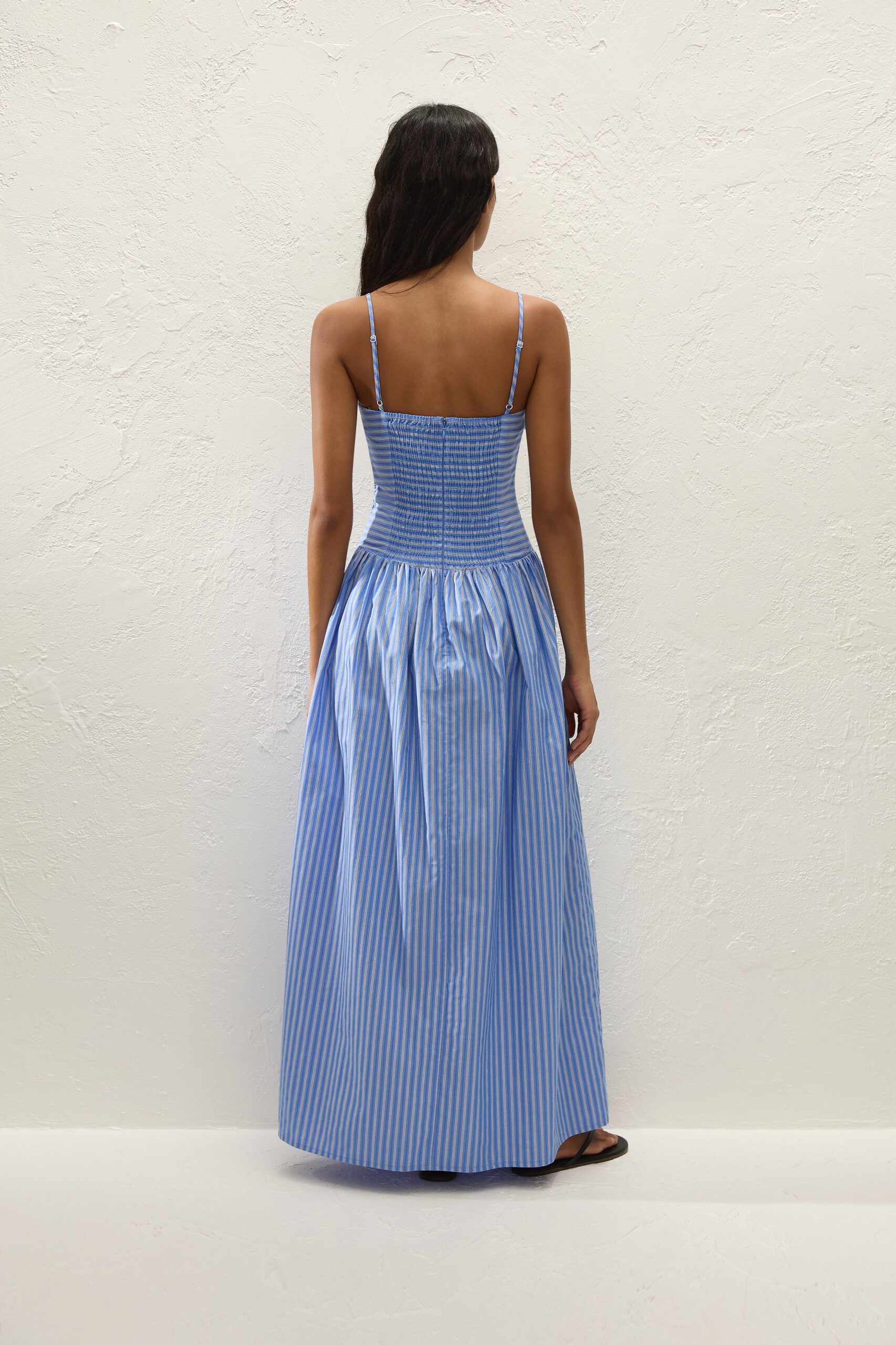 Portlligat Maxi Dress Joao Stripe Azulejo Blue - Image 4