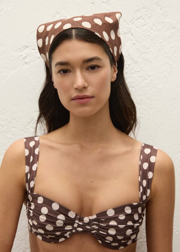 Simona Head Scarf Cioccolato Dot