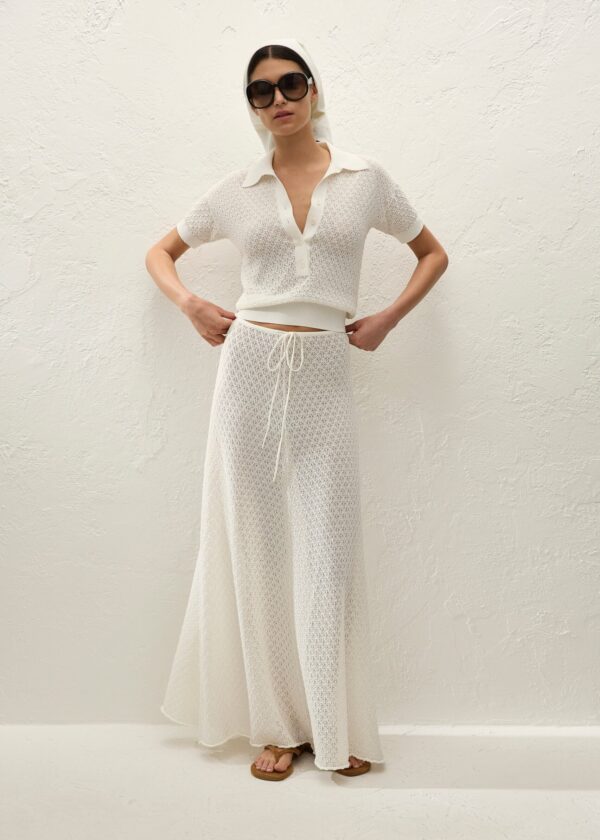 Lenna Skirt Pointelle Lace Vintage White - Final Sale