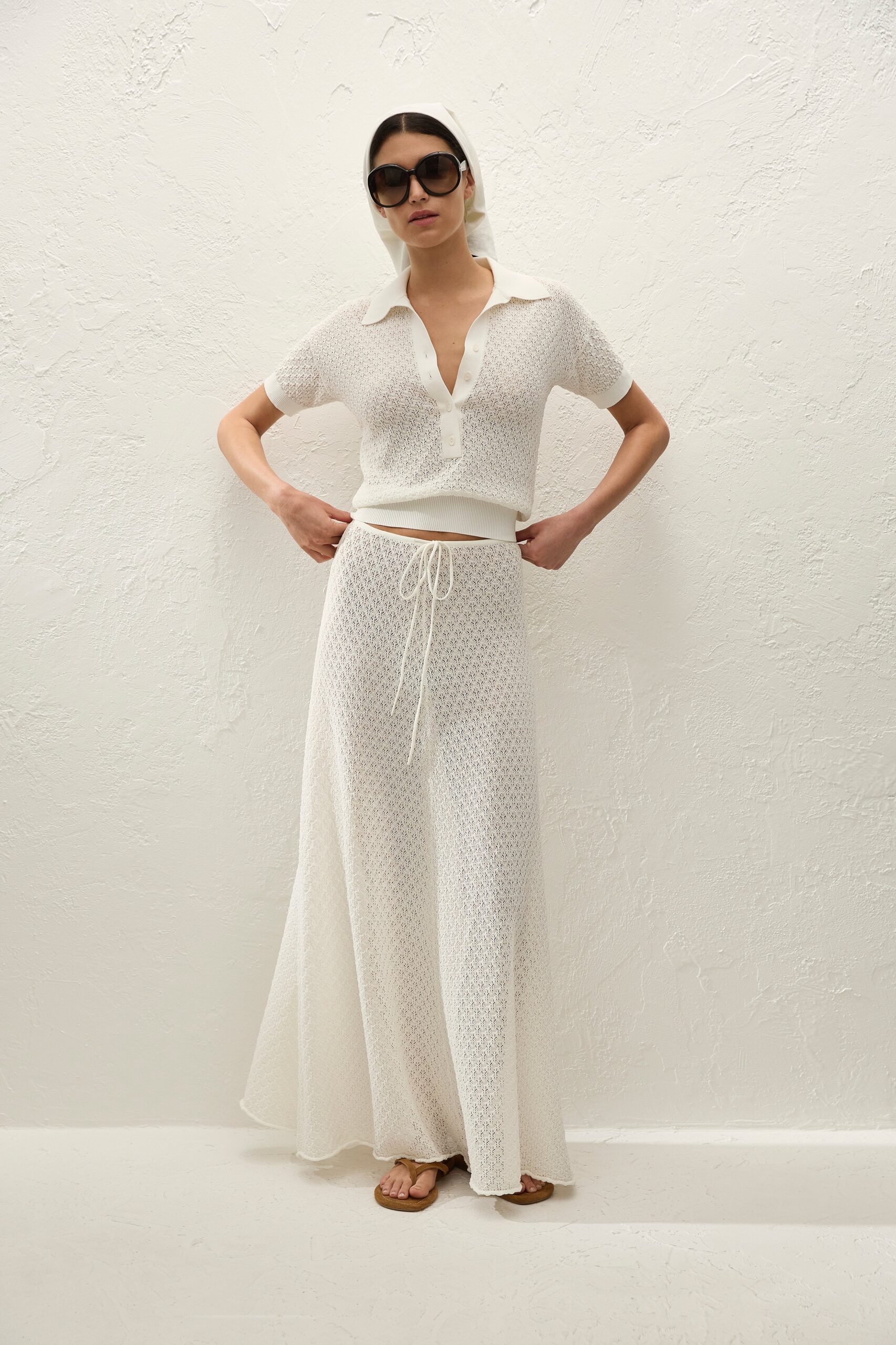 Lenna Skirt Pointelle Lace Vintage White - Final Sale