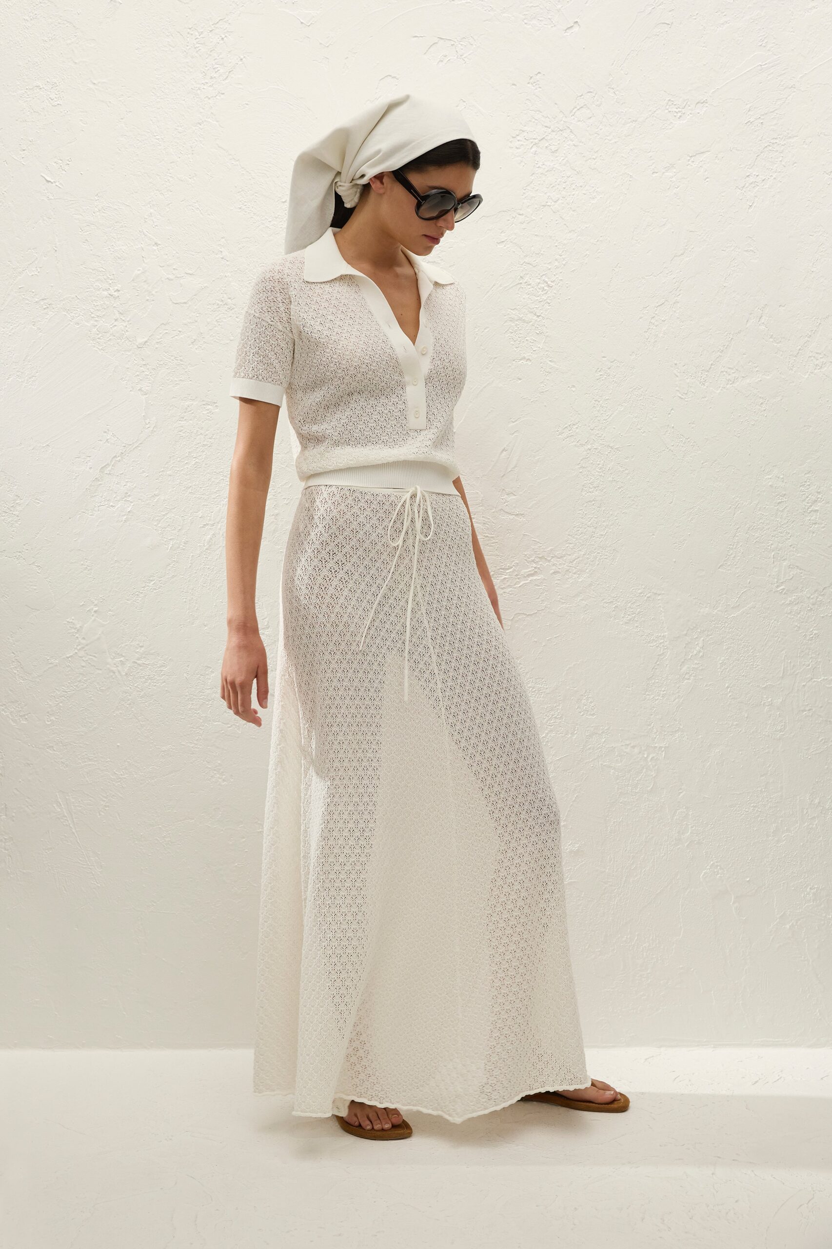Lenna Skirt Pointelle Lace Vintage White - Final Sale - Image 4