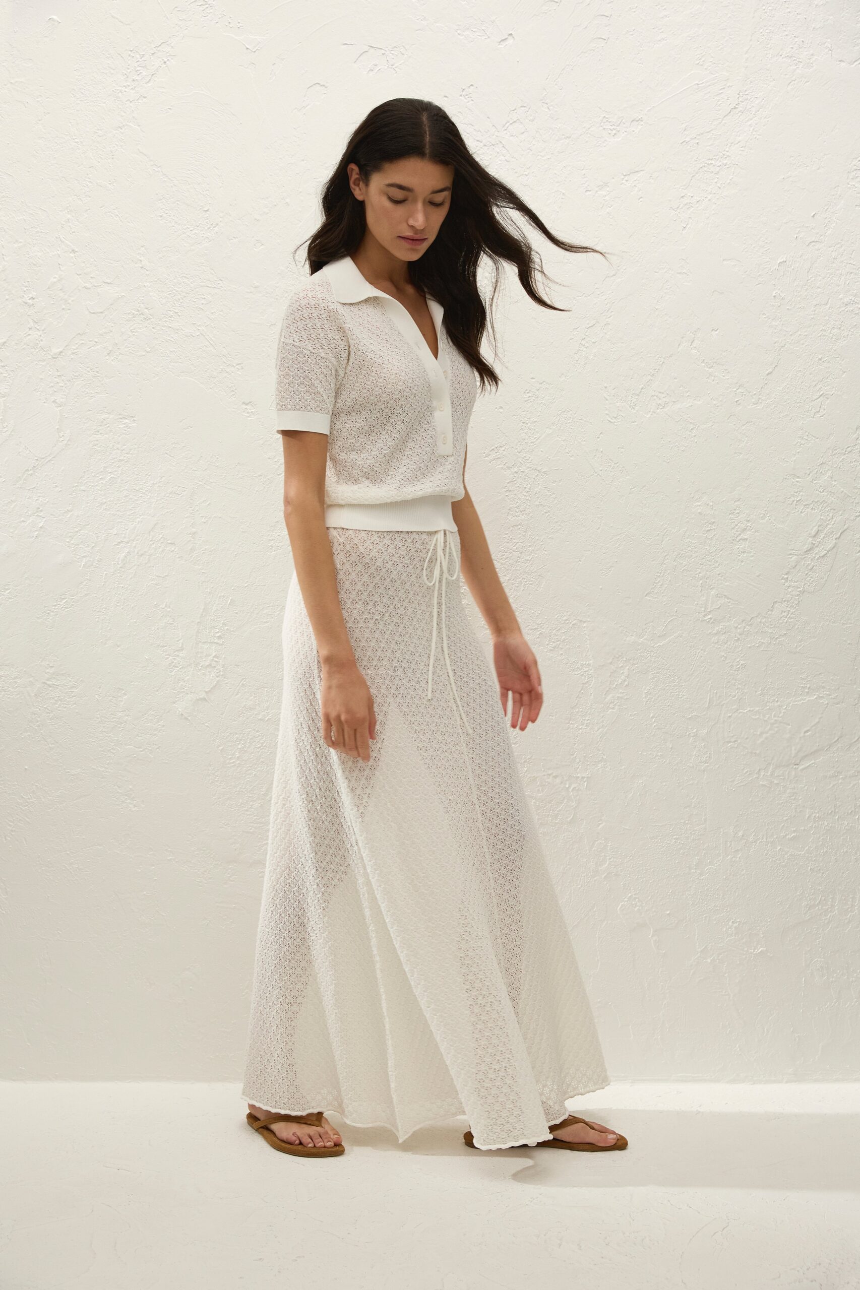 Lenna Skirt Pointelle Lace Vintage White - Final Sale - Image 8
