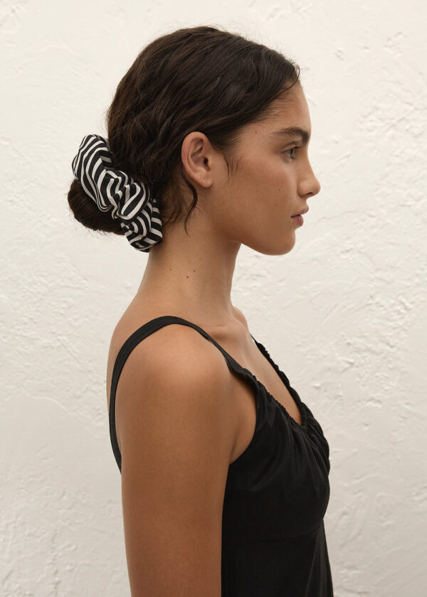Hair Scrunchie Toscano Stripe Black