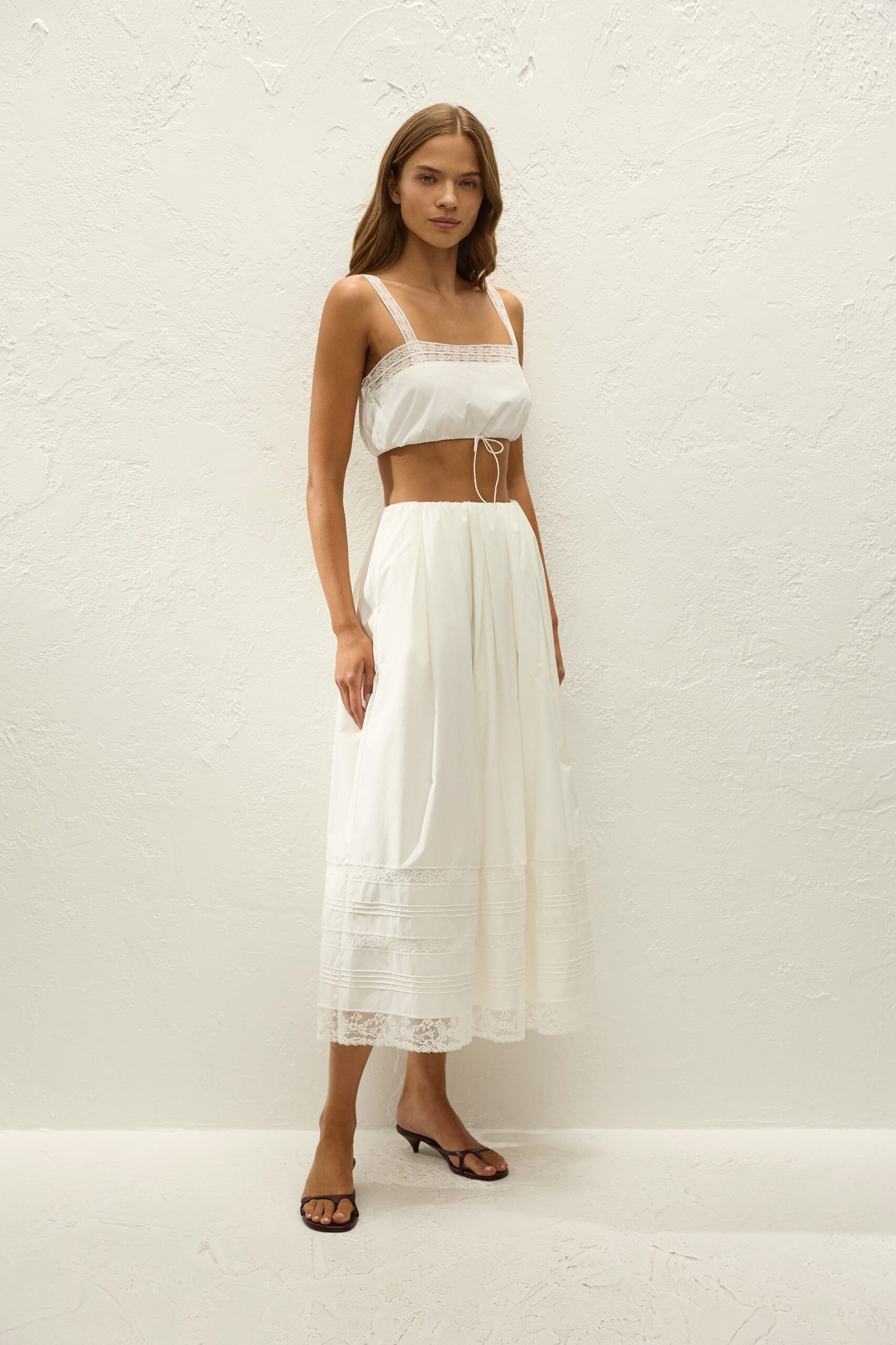 Lyon Midi Skirt Ixora Lace White - Image 3