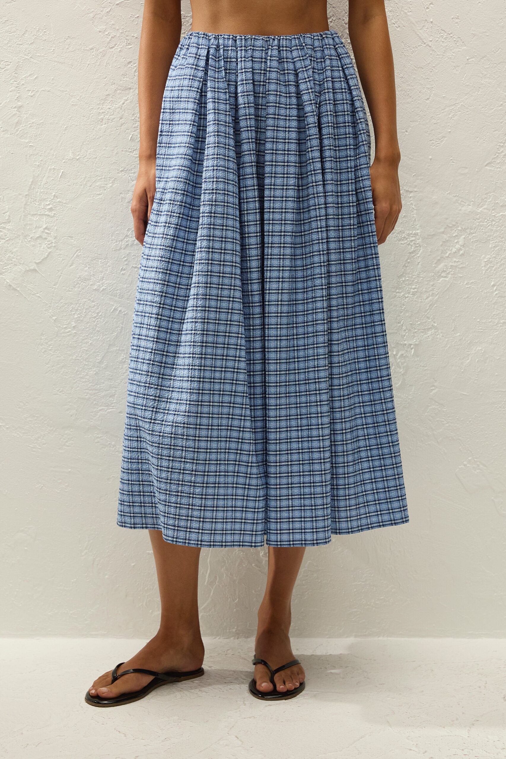 Agora Skirt Vintage Blue Check - Image 2