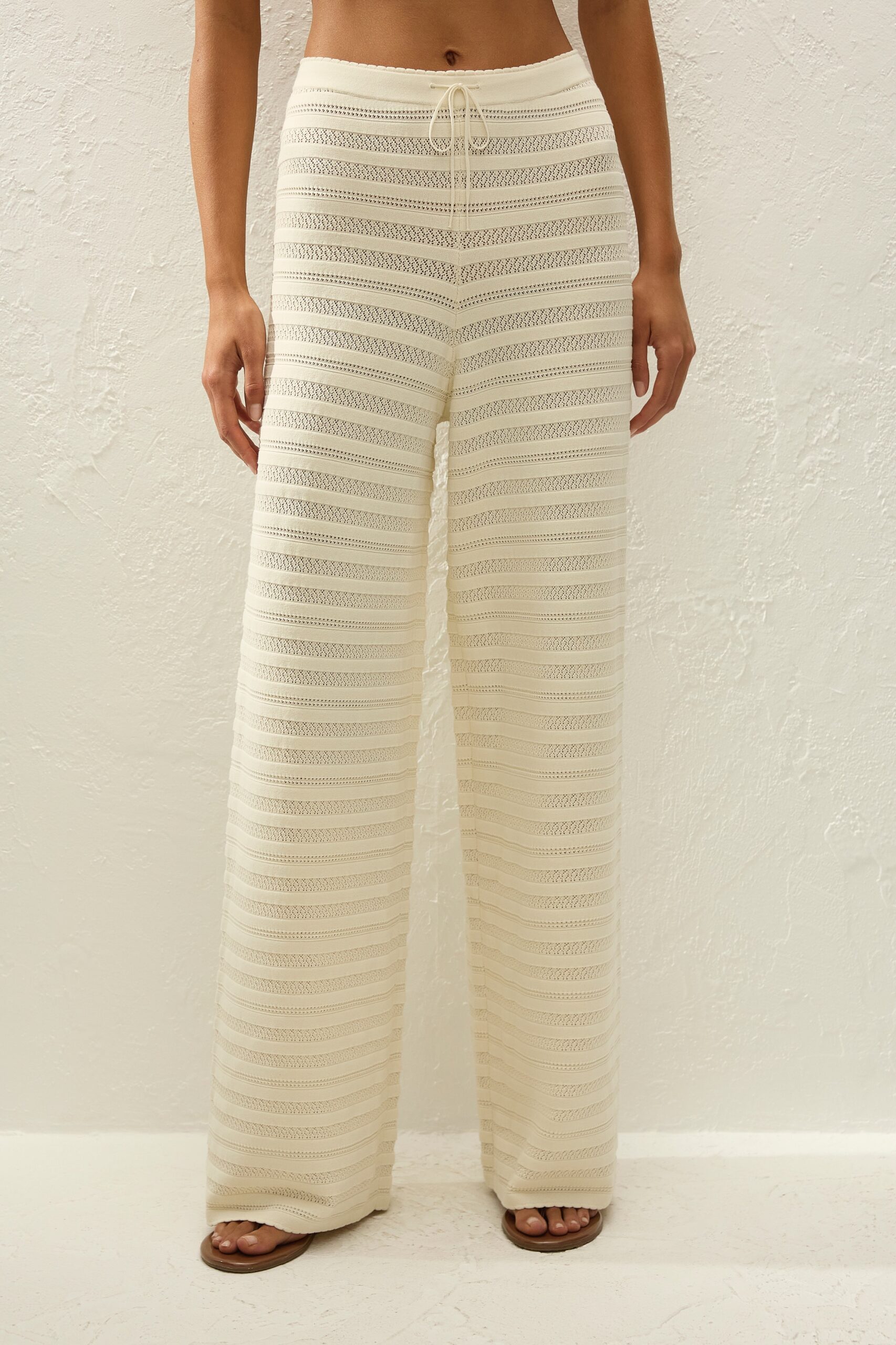 Tanya Pant Ida Pointelle Vintage White - Image 2