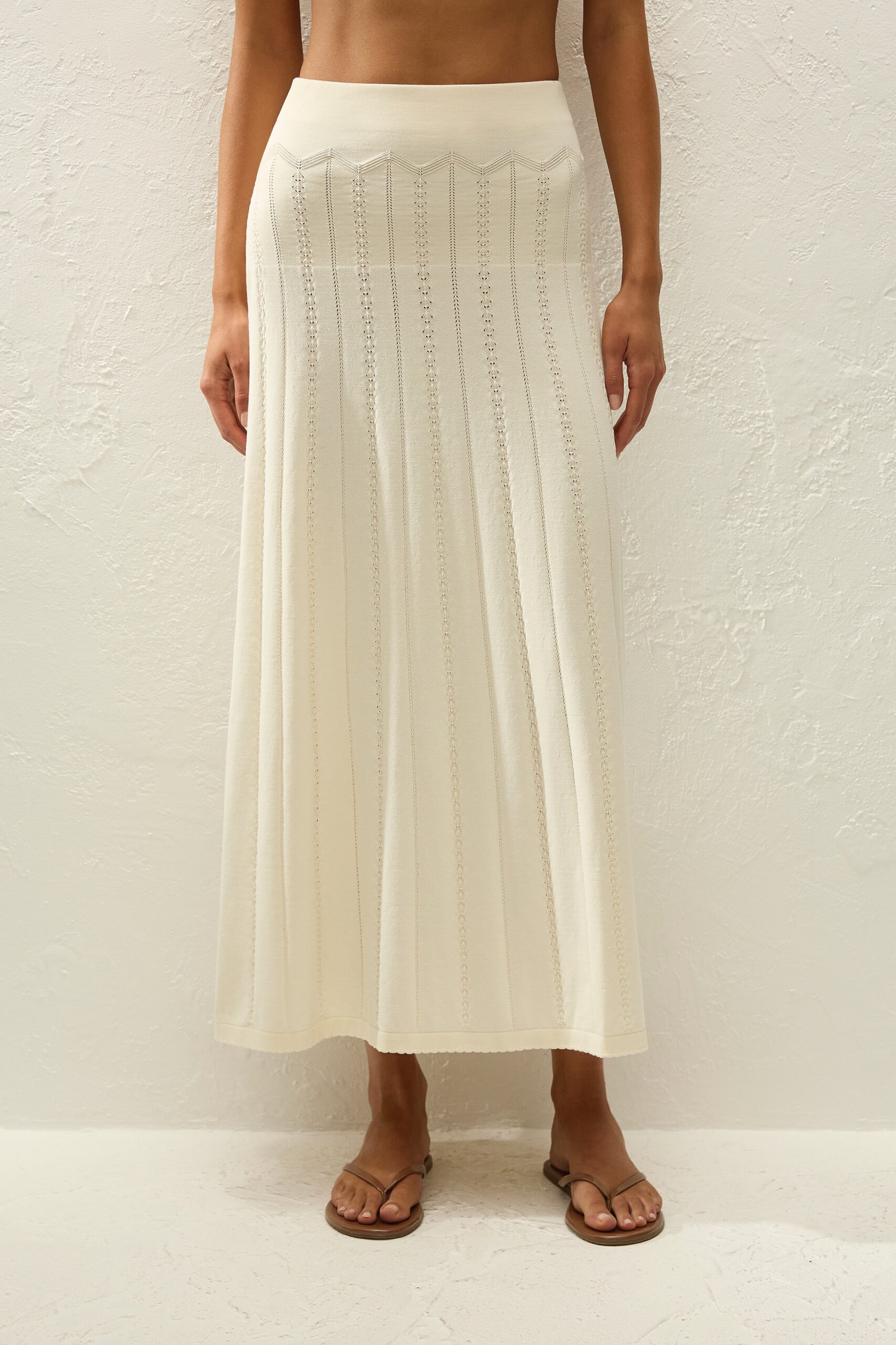 Mieralla Maxi Skirt Maja Pointelle Vintage White - Image 2