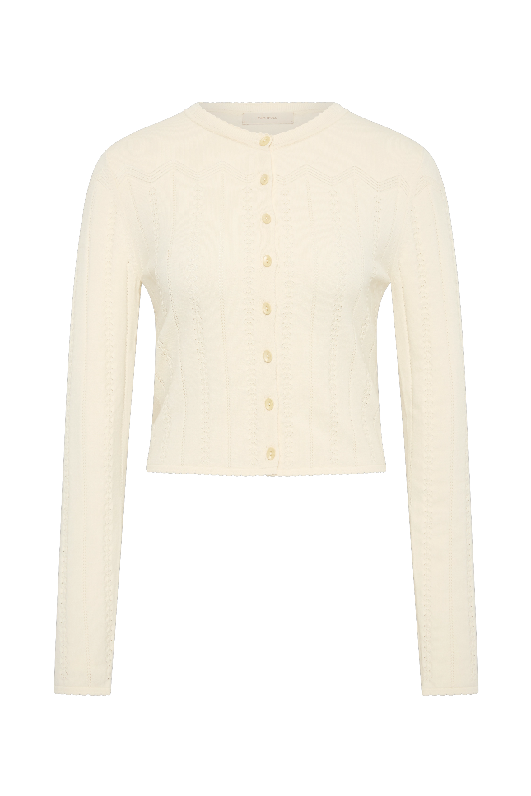 Selly Cardigan Maja Pointelle Vintage White - Image 7