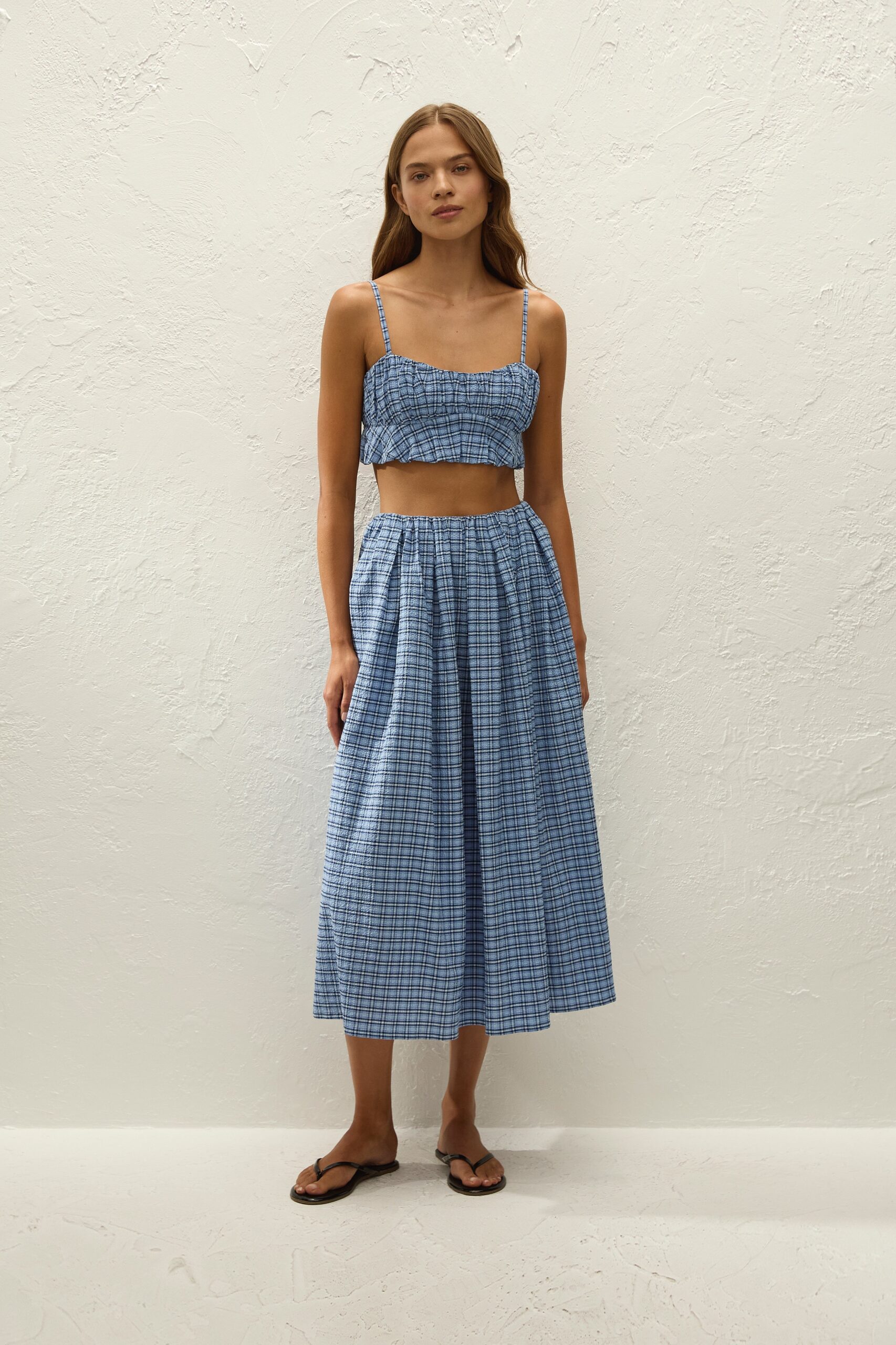 Agora Skirt Vintage Blue Check