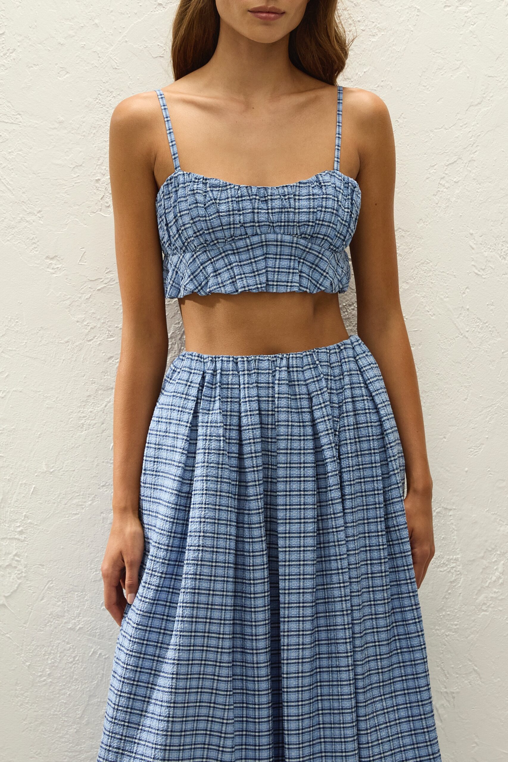 Pelea Top Vintage Blue Check - Image 2