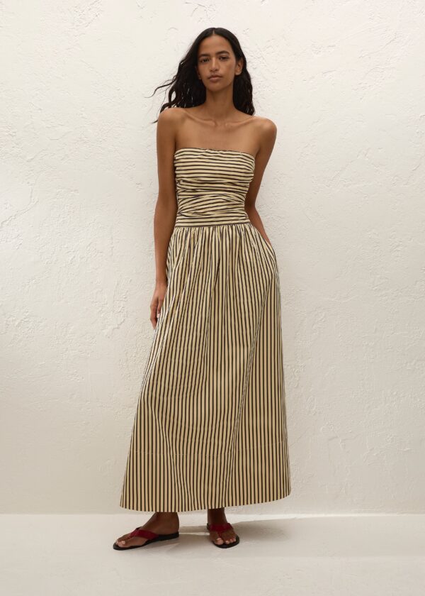 Vera Maxi Dress Carmen Stripe Sand Cedar