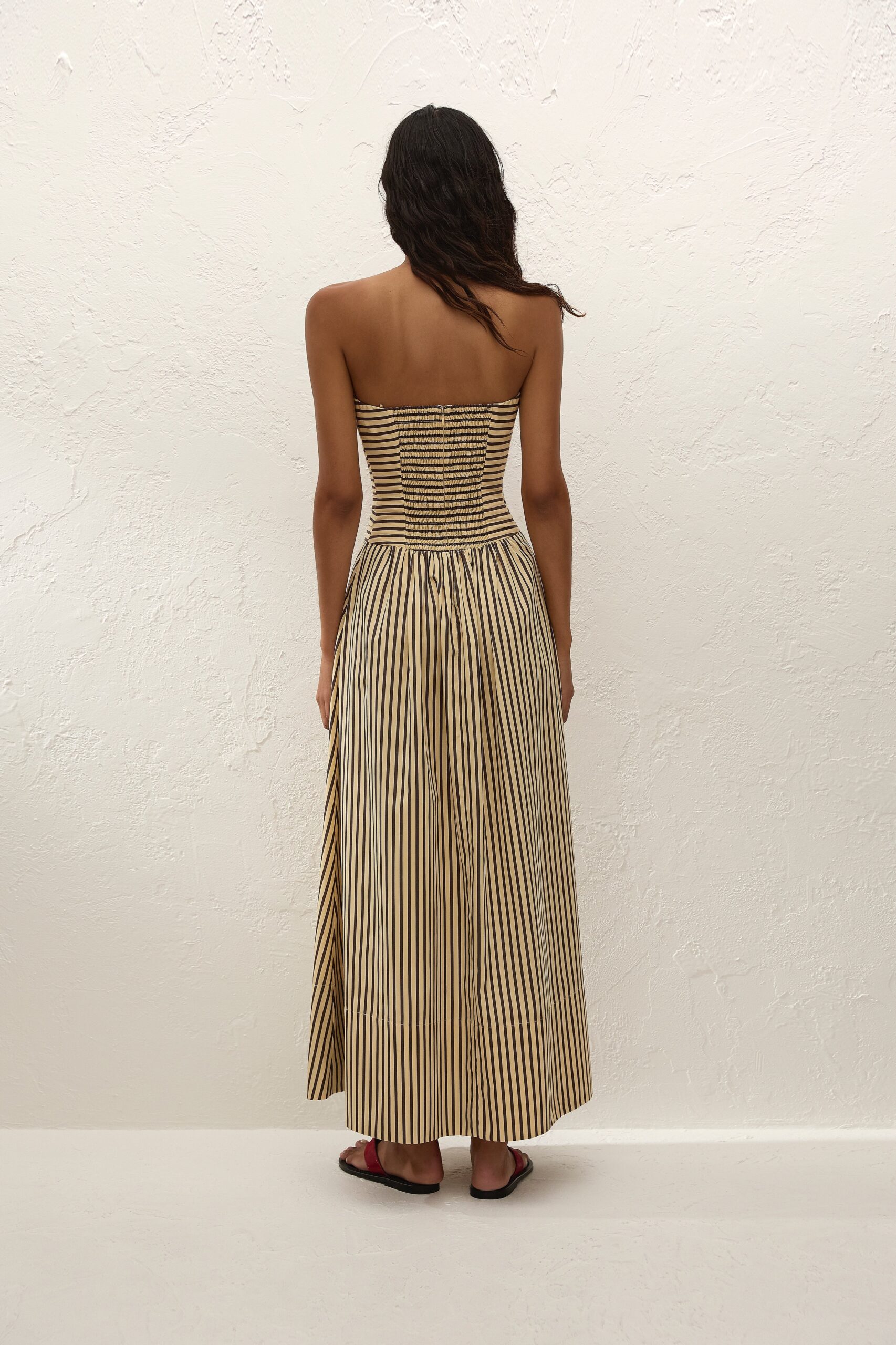 Vera Maxi Dress Carmen Stripe Sand Cedar - Image 4
