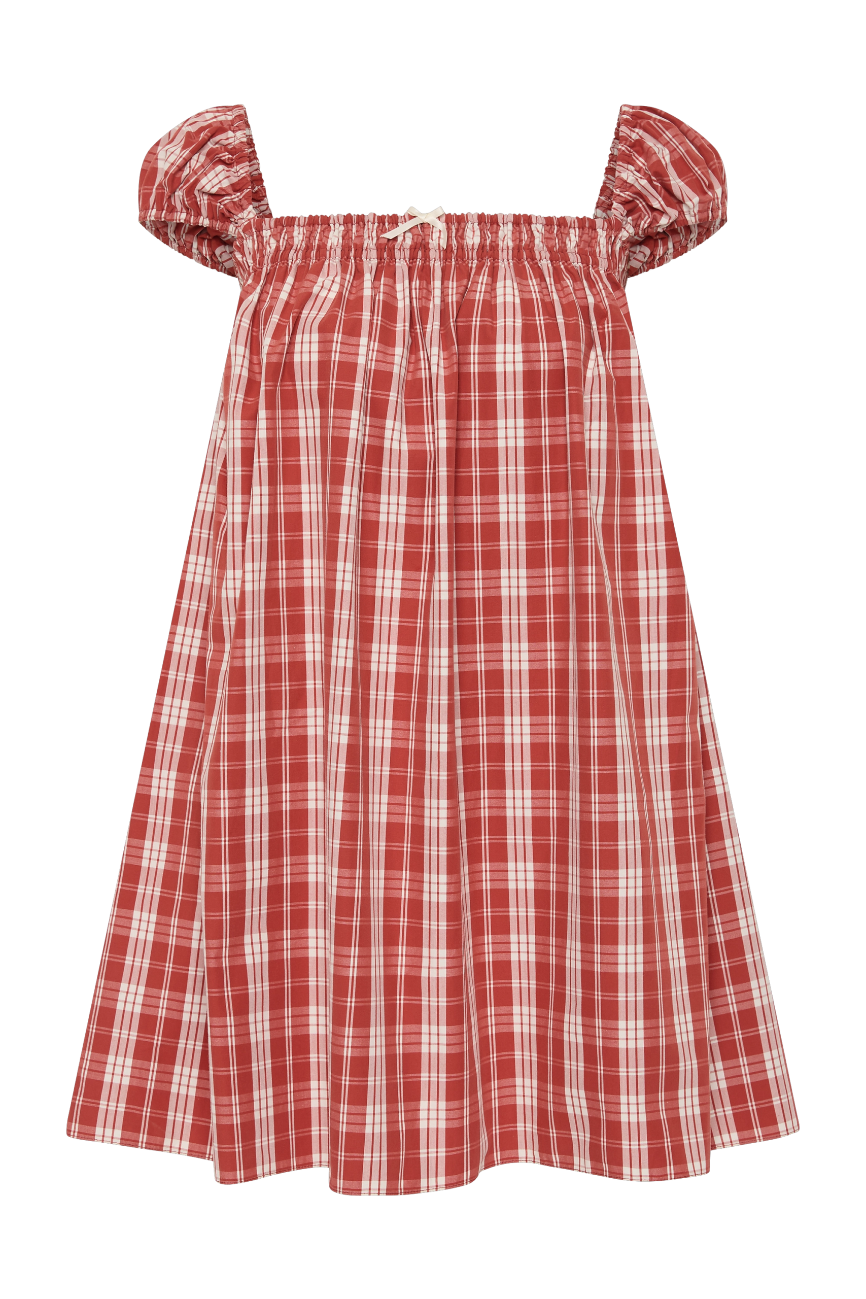 Belinha Mini Dress Ines Check Terra Rosso - Image 7