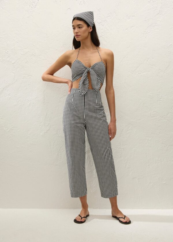 Onda Top Black Textured Gingham - Final Sale