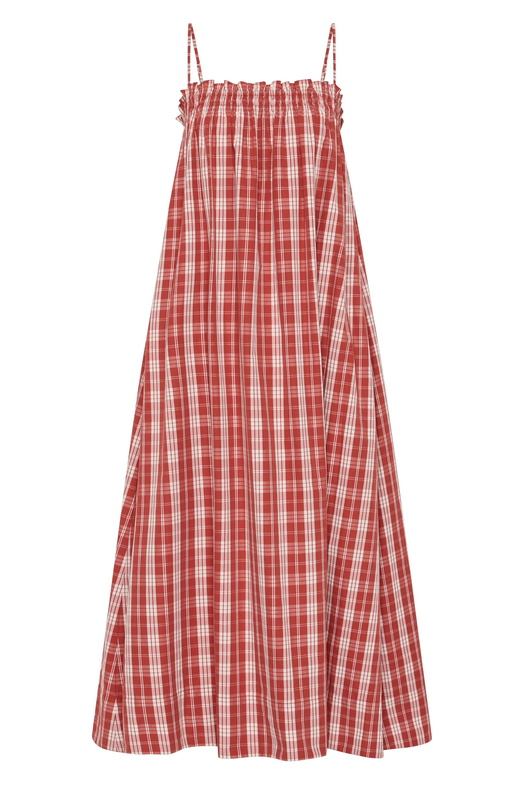 Gerta Midi Dress Ines Check Terra Rosso - Image 6